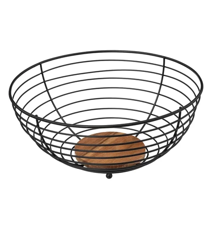 KOŠARA ZA VOĆE 28 cm METAL/ACACIA