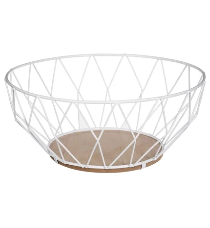 KOŠARA ZA VOĆE DIAMOND 28x11,5 cm METAL MDF BIJELA