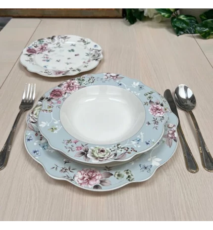 SERVIS ZA JELO 18 DIJELNI NEW BONE BELLA - VALOVITI RUB