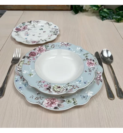 SERVIS ZA JELO 18 DIJELNI NEW BONE BELLA - VALOVITI RUB