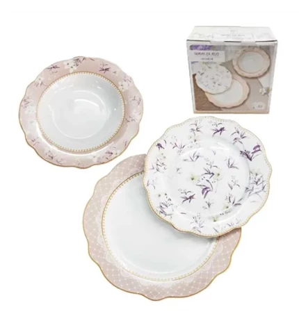 SERVIS ZA JELO 18 DIJELNI NEW BONE ELEGANZA - VALOVITI RUB