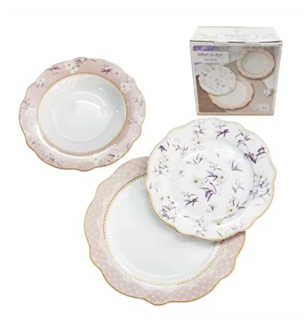 SERVIS ZA JELO 18 DIJELNI NEW BONE ELEGANZA - VALOVITI RUB