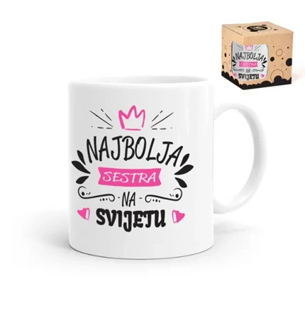 ŠALICA KERAMIČKA S TISKOM U POKLON KUTIJI 300 ml - Žena,majka,šefica