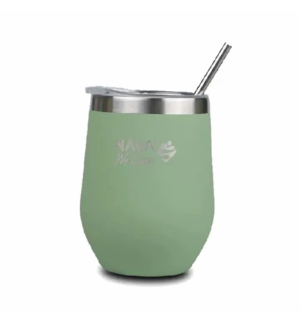 TERMOS ŠALICA SA SLAMKOM INOX ZELENA 360 mL