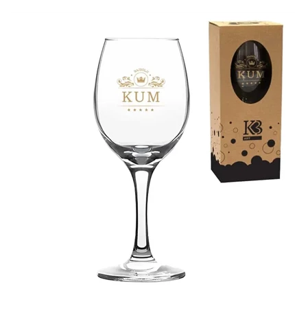 ČAŠA ZA VINO S TISKOM 370 ml "Najbolji kum"