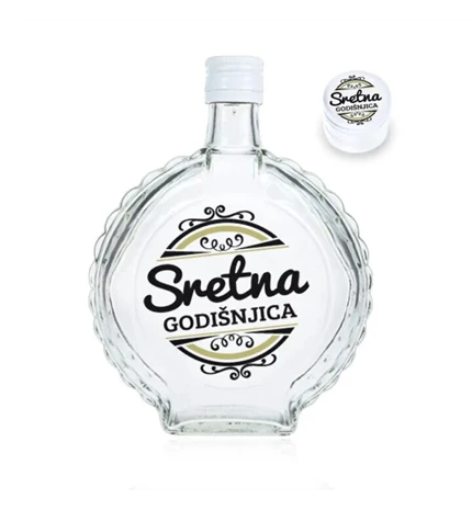ČUTURICA BOCA STAKLENA S TISKOM 0,7L SRETNA GODIŠNJICA