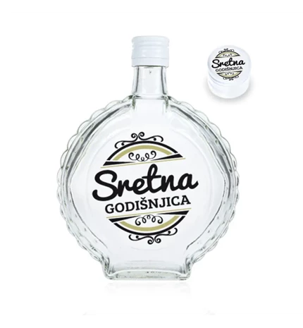 ČUTURICA BOCA STAKLENA S TISKOM 0,7L SRETNA GODIŠNJICA