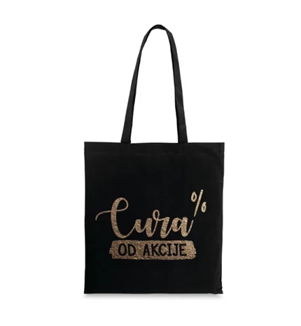 VREĆICA PLATNENA CRNA SA ZLATNIM TISKOM Cura od akcije…