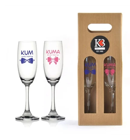 SET ČAŠA ZA ŠAMPANJAC KUM I KUMA