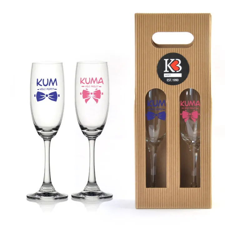 SET ČAŠA ZA ŠAMPANJAC KUM I KUMA