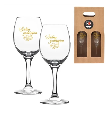 SET ČAŠA ZA VINO SRETNA GODIŠNJICA