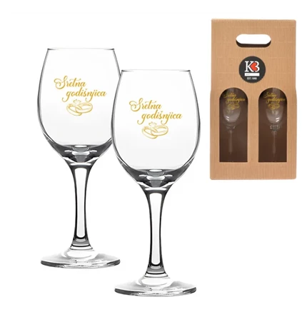 SET ČAŠA ZA VINO SRETNA GODIŠNJICA