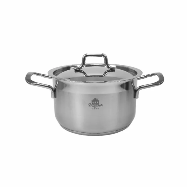 LONAC ZA KUHANJE S POKLOPCEM I DRŠKAMA 16 cm 2 L - INOX - INDUKCIJA