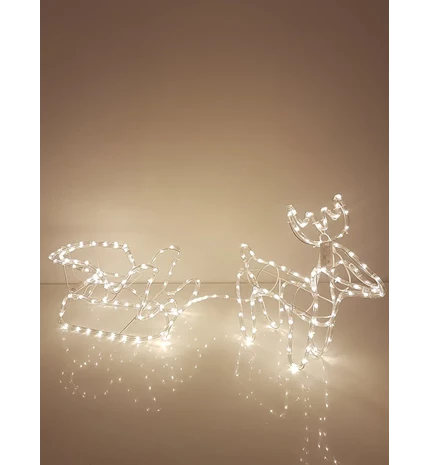 JELEN SA SANJKAMA LED 140 x 50 cm TOPLO BIJELA BOJA