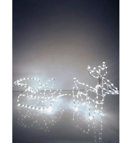 JELEN SA SANJKAMA LED 140 x 50 cm BIJELA BOJA