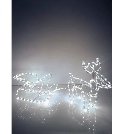 JELEN SA SANJKAMA LED 140 x 50 cm BIJELA BOJA