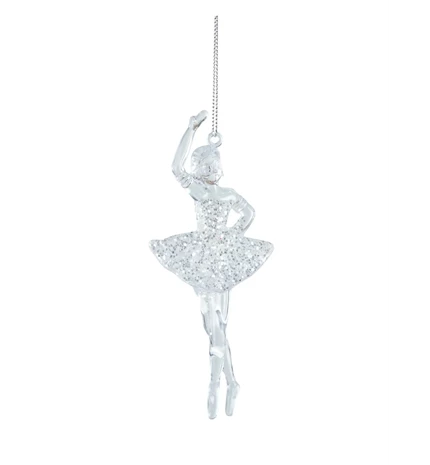 DEKORACIJA BOŽIĆNA - BALERINA SREBRNA 14 cm