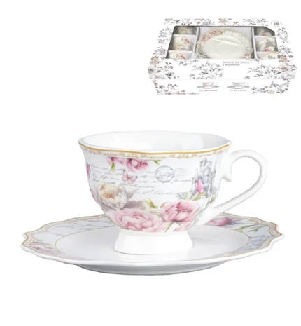 SET ŠALICE ZA KAVU 12/1 PORCULAN 220 mL FLORAL ROSE