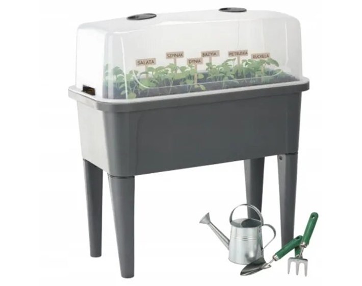 STAKLENIK MINI STOJEĆI S POKLOPCEM 76 x 38 x 83 cm ANTRACIT *3982