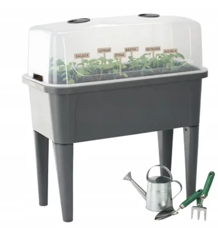 STAKLENIK MINI STOJEĆI S POKLOPCEM 76 x 38 x 83 cm ANTRACIT *3982