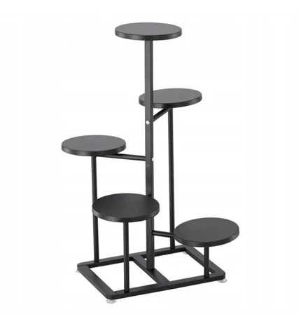 STALAK ZA CVIJEĆE 5 POLICA 47 x 47 x 80 cm CRNI *1364