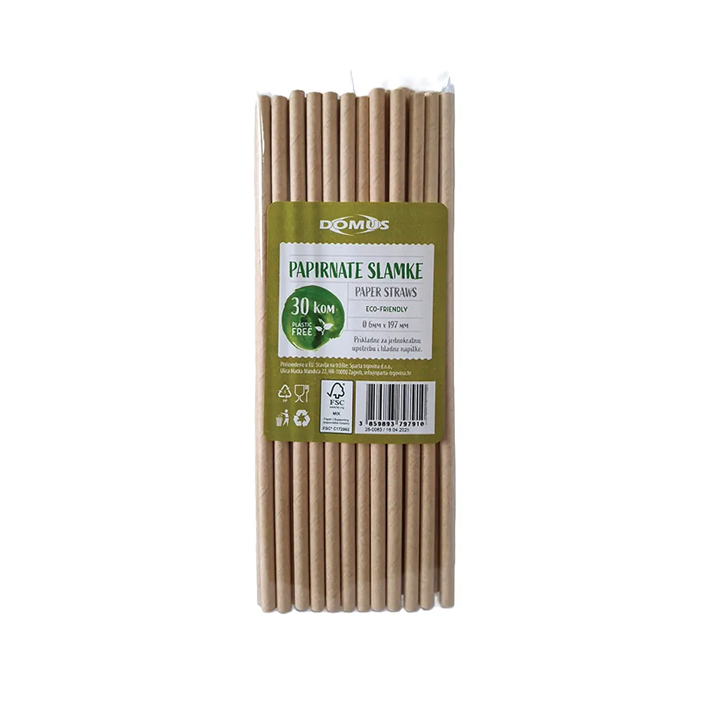 SLAMKE PAPIRNATE fi 6x197mm NATUR 30/1 DOMUS
