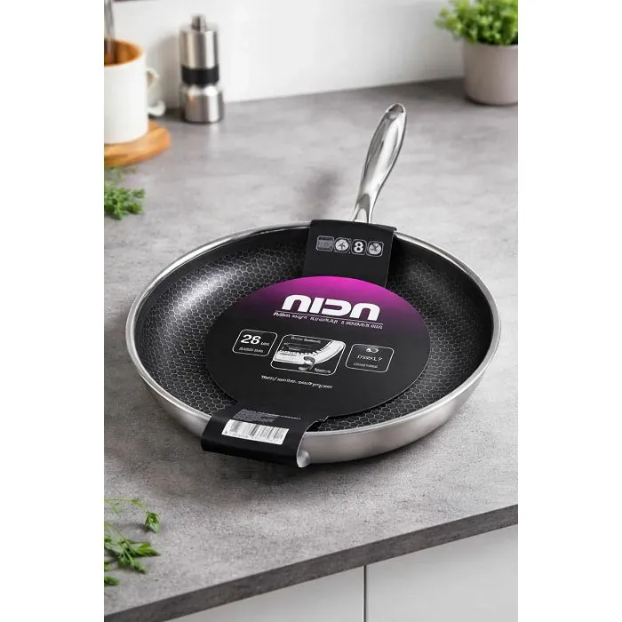 TAVA HEXAGONAL HYBRID INOX 28 cm