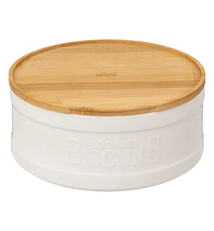 KUTIJA ZA KEKSE NATUREO 22,3x9,8 cm KERAMIKA/BAMBUS BIJELA