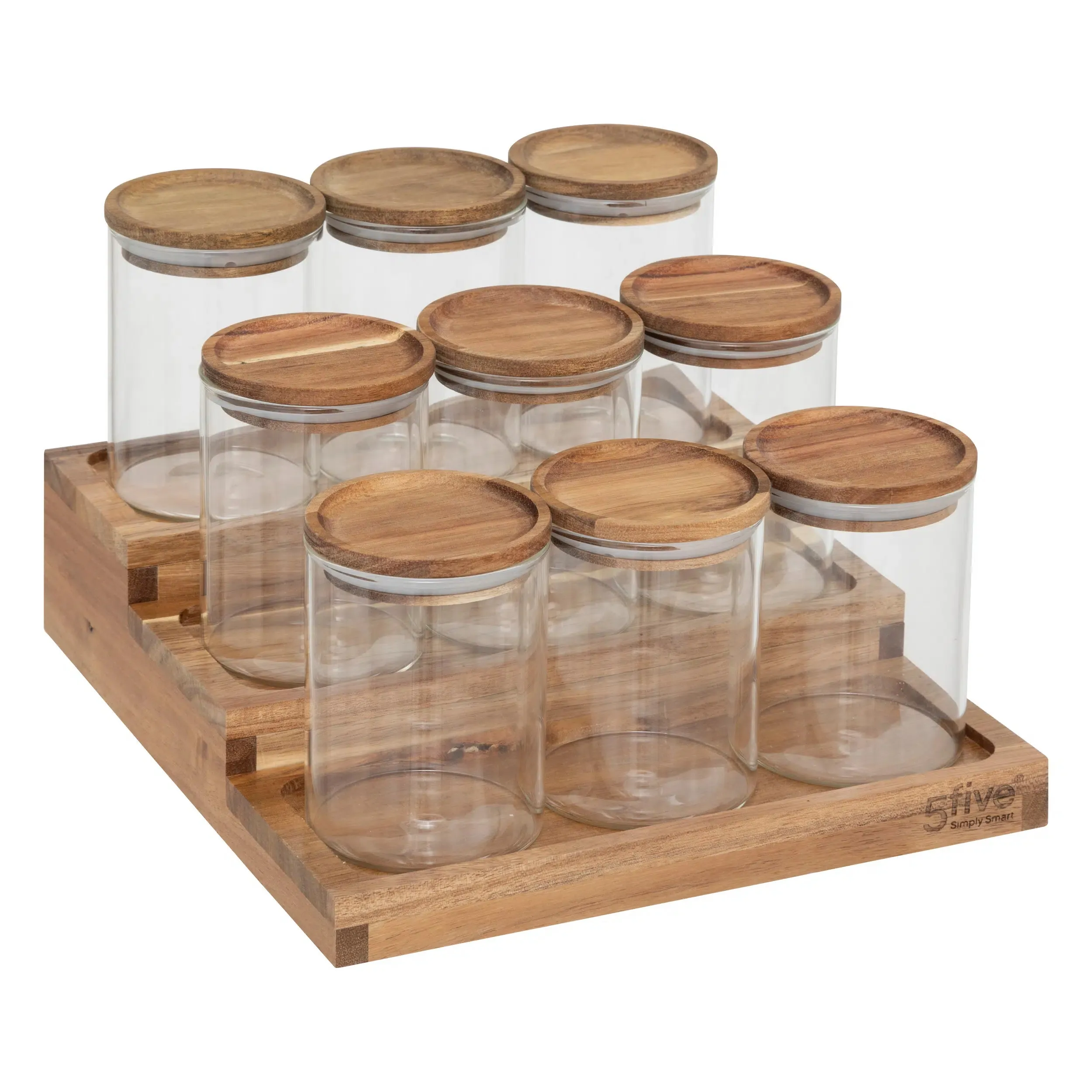 SET STAKLENKI ZA ZAČINE SA STALKOM HARMONY, 23x24x15 cm STAKLO/SMEĐI 9/1
