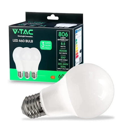 ŽARULJA LED V-TAC E27 8,5W 4000K SET 3/1