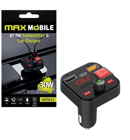 FM-TRANSMITER I AUTOPUNJAČ 30W TYPE-C/USB MAXMOBILE
