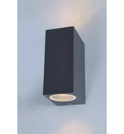SVJETILJKA VANJSKA ZIDNA DARK GREY ALUM. DELHI SQUARE 2*35W GU10 IP54