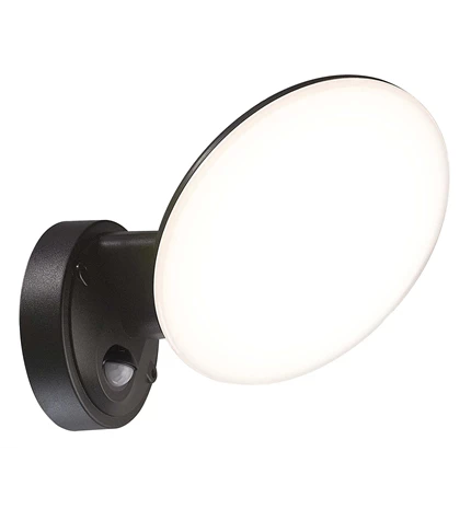 SVJETILJKA LED VANJSKA ZIDNA CHICAGO 10W 1238 LM 6500K IP44 SA SENZOROM  PVC BLA