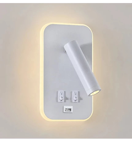 SVJETILJKE LED ZIDNA ARIZONA 7W+3W 3000K IP20+ USB  WHITE