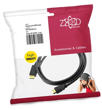 KABEL DISPLAY PORT NA HDMI, 2 m