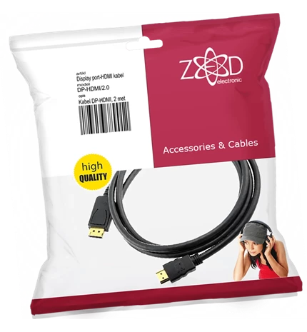 KABEL DISPLAY PORT NA HDMI, 2 m