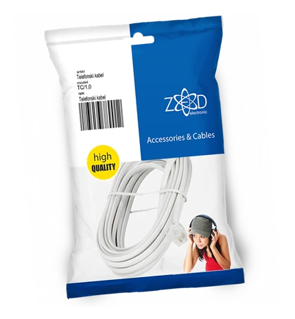 KABEL TELEFONSKI SA KONEKTORIMA, 1 m