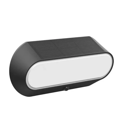 SVJETILJKA SA SENZOROM SOLARNA ZIDNA LED SUWON 5 W IP54 500 lm 4000 K BLACK
