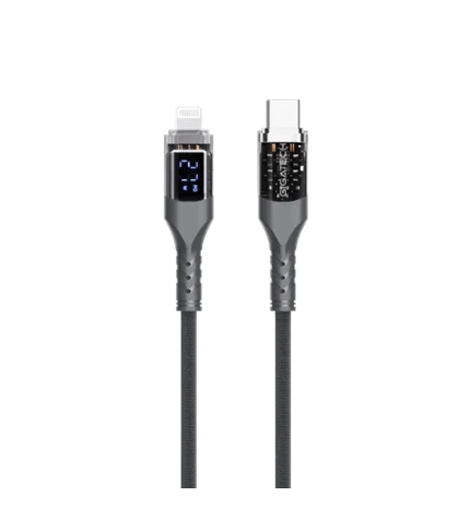 KABEL C NA LIGHTNING GIGATECH XB818 1m, 27 W, S LED DISPLAY-OM, SIVI