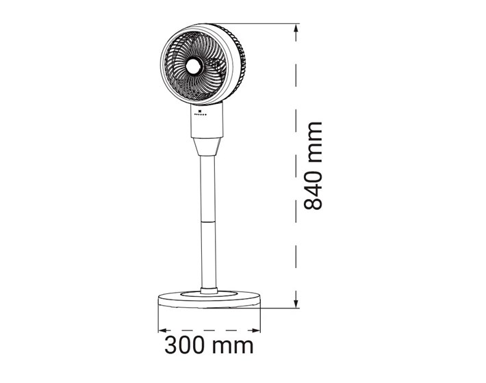 VENTILATOR S POSTOLJEM GREEN TECH G-F8-WB, 45 W, 30x30x84 cm, S TIMEROM, TAMNO P