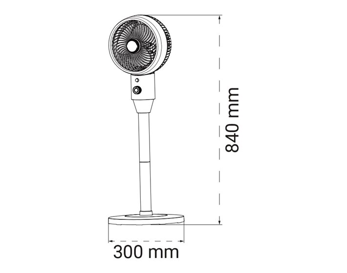 VENTILATOR S POSTOLJEM GREEN TECH G-F8-WG, 45 W, 30x30x84 cm, BIJELI