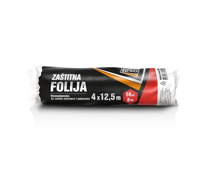 FOLIJA ZAŠTITNA 50m2 (4x12.5m) 8my TEXO