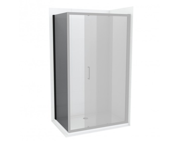 STIJENA TUŠ CONCEPT ATLAS 80X195 CRNA MAT PROZIRNO STAKLO 6mm