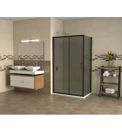 PARAVAN 1200X1950 CONCEPT ATLAS CRNI MAT PROZIRNO STAKLO 6mm