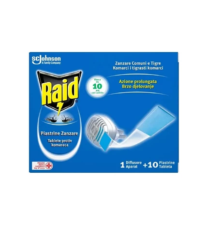 APARAT ELEKTRIČNI S TABLETAMA RAID