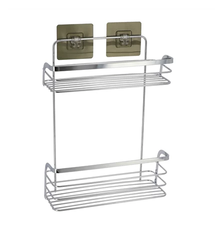 KOŠARICA DVOSTRUKA INOX ZA TUŠ S LJEPLJIVOM TRAKOM TENDANCE