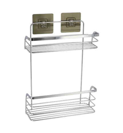 KOŠARICA DVOSTRUKA INOX ZA TUŠ S LJEPLJIVOM TRAKOM TENDANCE