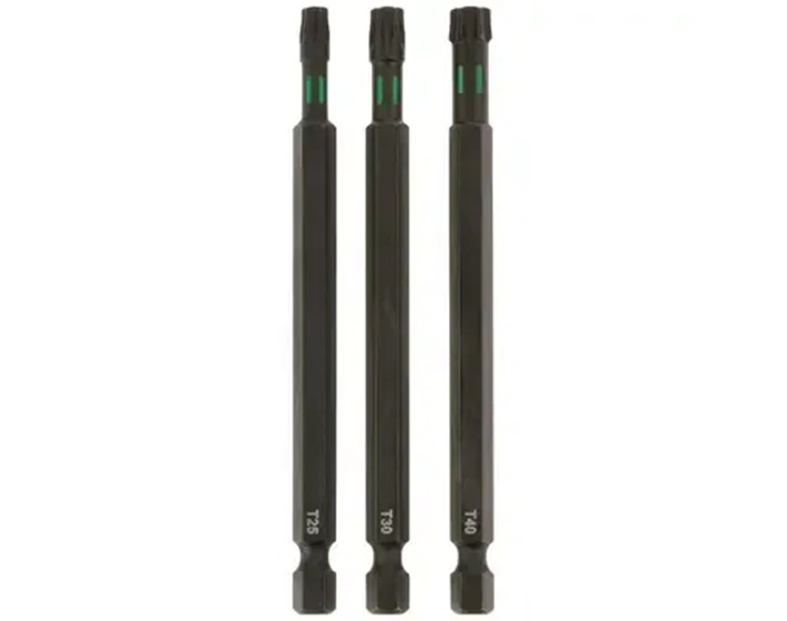 BIT SET TORZIJA 100 mm 3-DJ. T25, T30, T40