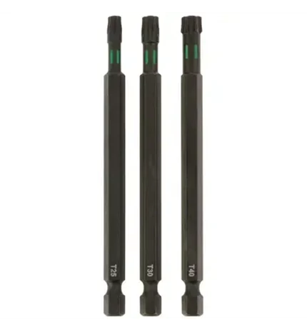 BIT SET TORZIJA 100 mm 3-DJ. T25, T30, T40
