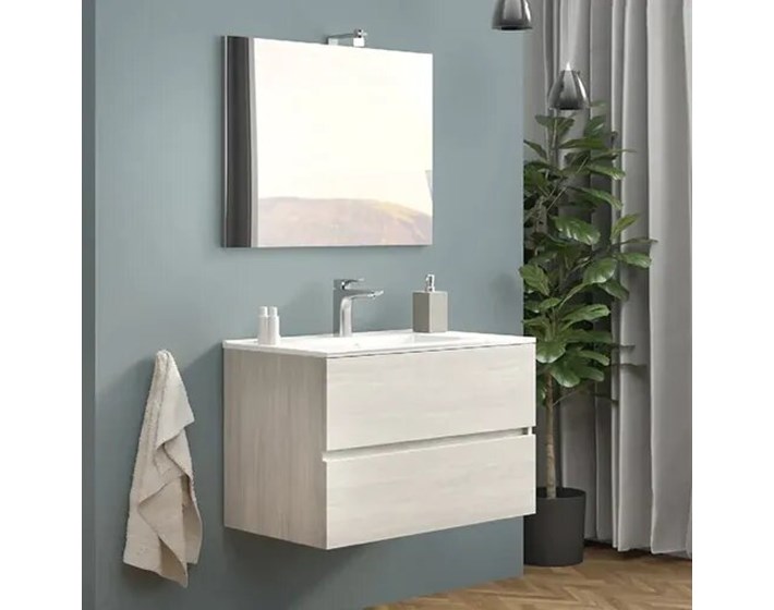 ORMARIĆ KUPAONSKI S UMIVAONIKOM 80cm EASY,2 LADICE,OGLEDALO 80x60cm,LED SVJETILJ